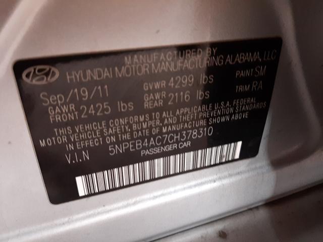 Photo 9 VIN: 5NPEB4AC7CH378310 - HYUNDAI SONATA GLS 