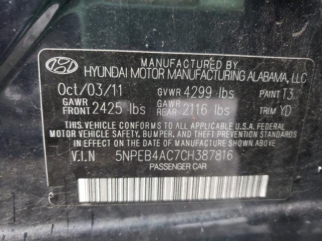 Photo 9 VIN: 5NPEB4AC7CH387816 - HYUNDAI SONATA GLS 