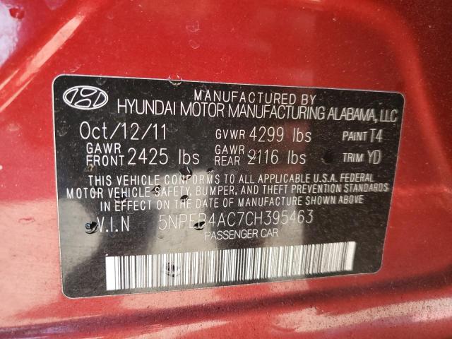 Photo 11 VIN: 5NPEB4AC7CH395463 - HYUNDAI SONATA 