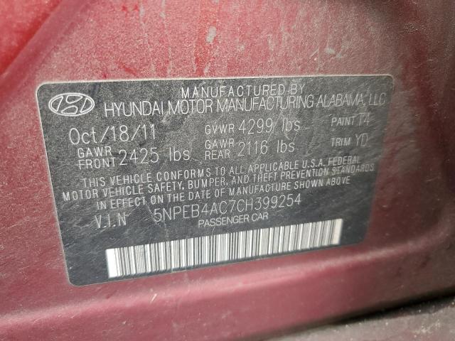 Photo 11 VIN: 5NPEB4AC7CH399254 - HYUNDAI SONATA GLS 