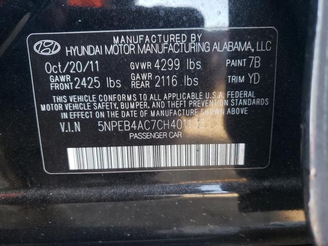 Photo 11 VIN: 5NPEB4AC7CH401133 - HYUNDAI SONATA GLS 