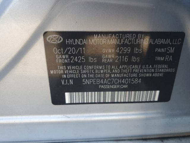 Photo 12 VIN: 5NPEB4AC7CH401584 - HYUNDAI SONATA GLS 