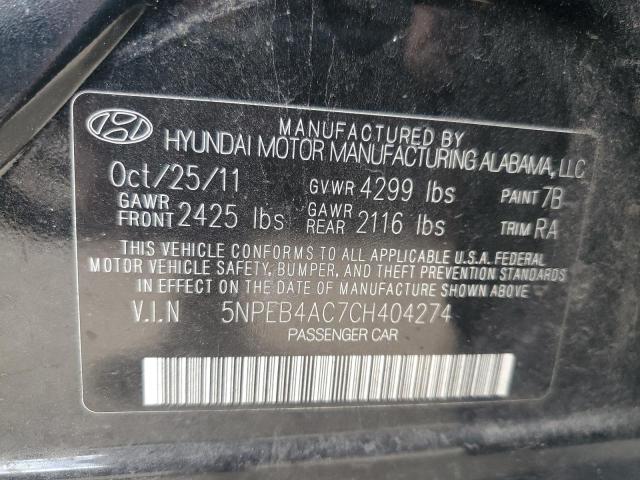 Photo 11 VIN: 5NPEB4AC7CH404274 - HYUNDAI SONATA 