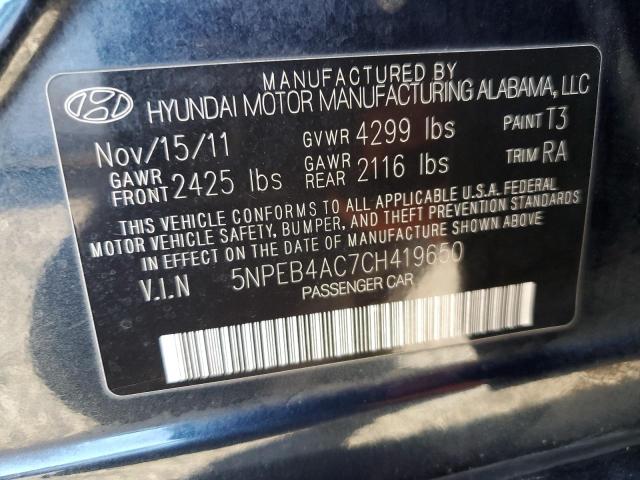 Photo 11 VIN: 5NPEB4AC7CH419650 - HYUNDAI SONATA GLS 