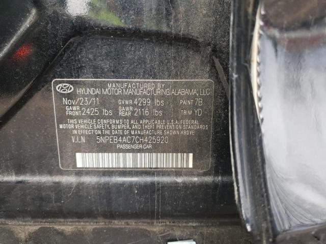 Photo 9 VIN: 5NPEB4AC7CH425920 - HYUNDAI SONATA GLS 