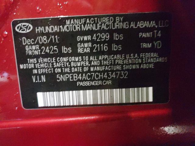 Photo 9 VIN: 5NPEB4AC7CH434732 - HYUNDAI SONATA GLS 