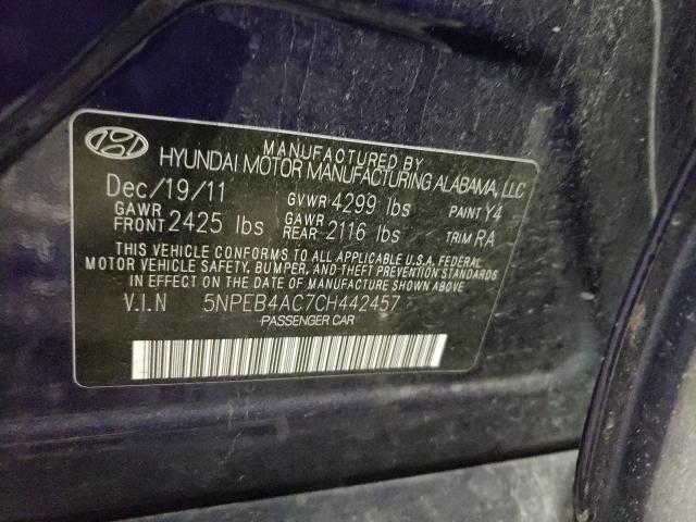 Photo 9 VIN: 5NPEB4AC7CH442457 - HYUNDAI SONATA GLS 