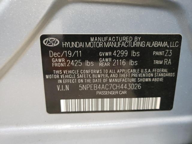 Photo 11 VIN: 5NPEB4AC7CH443026 - HYUNDAI SONATA GLS 