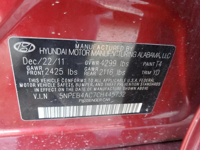 Photo 12 VIN: 5NPEB4AC7CH445732 - HYUNDAI SONATA GLS 