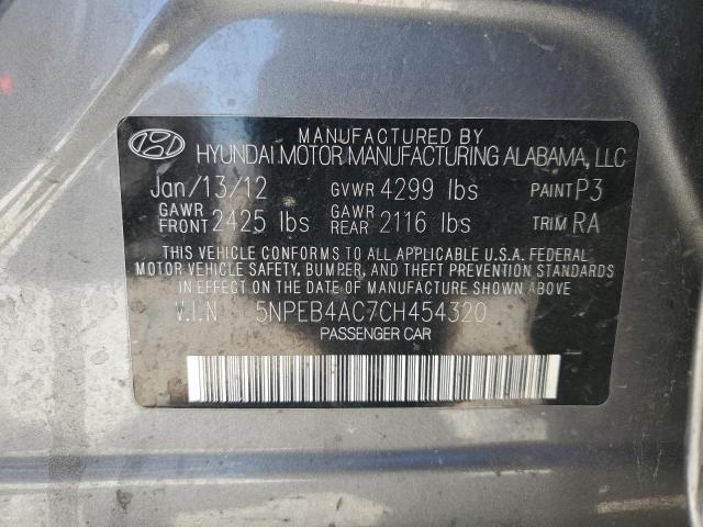 Photo 12 VIN: 5NPEB4AC7CH454320 - HYUNDAI SONATA 