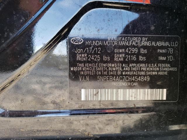 Photo 11 VIN: 5NPEB4AC7CH454849 - HYUNDAI SONATA 