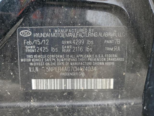 Photo 11 VIN: 5NPEB4AC7CH474034 - HYUNDAI SONATA GLS 