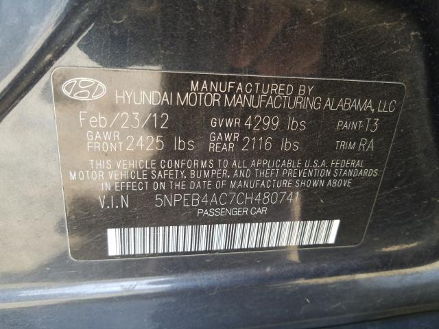 Photo 9 VIN: 5NPEB4AC7CH480741 - HYUNDAI SONATA GLS 