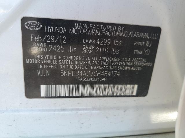 Photo 11 VIN: 5NPEB4AC7CH484174 - HYUNDAI SONATA GLS 