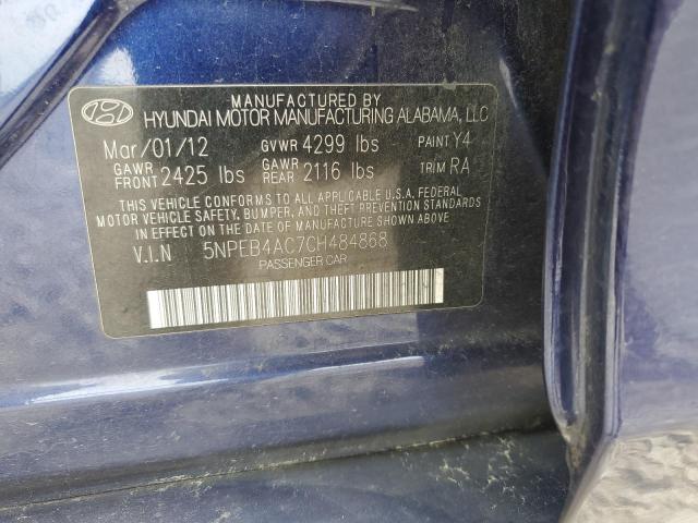 Photo 11 VIN: 5NPEB4AC7CH484868 - HYUNDAI SONATA 