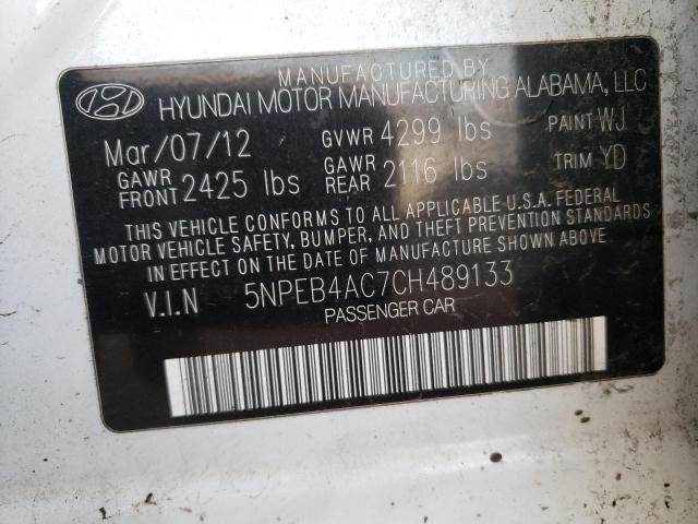 Photo 9 VIN: 5NPEB4AC7CH489133 - HYUNDAI SONATA GLS 