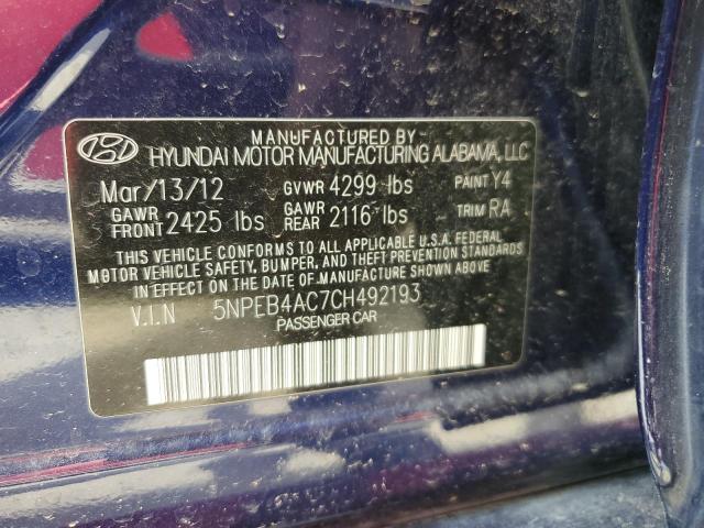 Photo 11 VIN: 5NPEB4AC7CH492193 - HYUNDAI SONATA GLS 