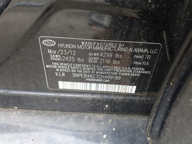 Photo 9 VIN: 5NPEB4AC7CH499189 - HYUNDAI SONATA GLS 