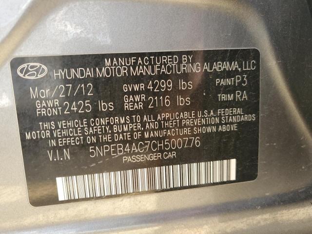 Photo 11 VIN: 5NPEB4AC7CH500776 - HYUNDAI SONATA GLS 