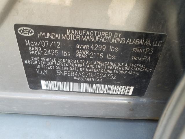 Photo 9 VIN: 5NPEB4AC7DH524352 - HYUNDAI SONATA GLS 