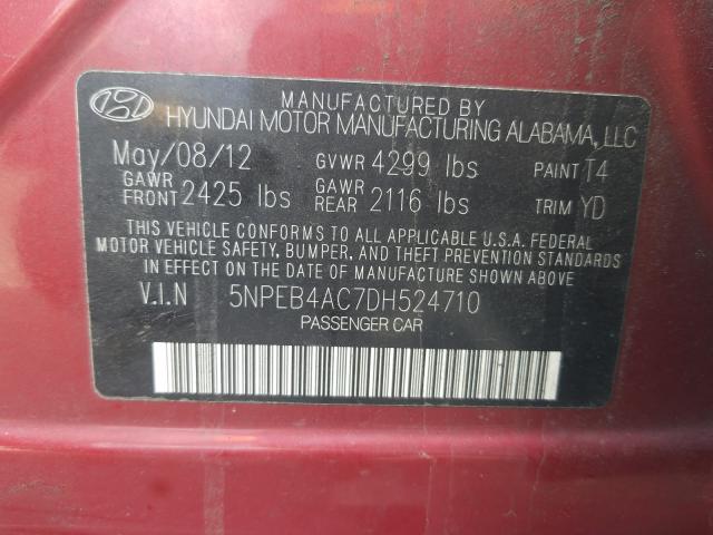 Photo 9 VIN: 5NPEB4AC7DH524710 - HYUNDAI SONATA GLS 