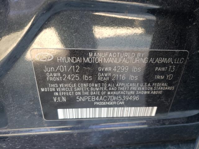 Photo 9 VIN: 5NPEB4AC7DH539496 - HYUNDAI SONATA GLS 