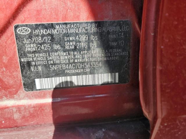 Photo 11 VIN: 5NPEB4AC7DH543354 - HYUNDAI SONATA GLS 