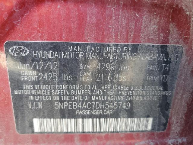 Photo 9 VIN: 5NPEB4AC7DH545749 - HYUNDAI SONATA GLS 