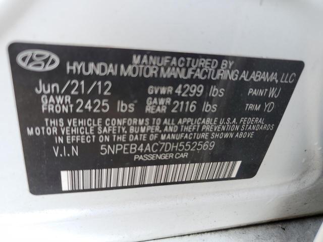 Photo 11 VIN: 5NPEB4AC7DH552569 - HYUNDAI SONATA GLS 