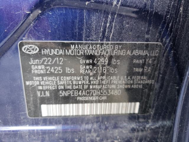 Photo 9 VIN: 5NPEB4AC7DH553480 - HYUNDAI SONATA GLS 