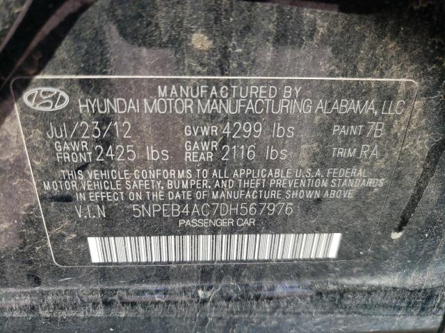 Photo 9 VIN: 5NPEB4AC7DH567976 - HYUNDAI SONATA GLS 