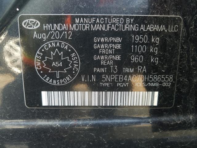 Photo 9 VIN: 5NPEB4AC7DH586558 - HYUNDAI SONATA GLS 