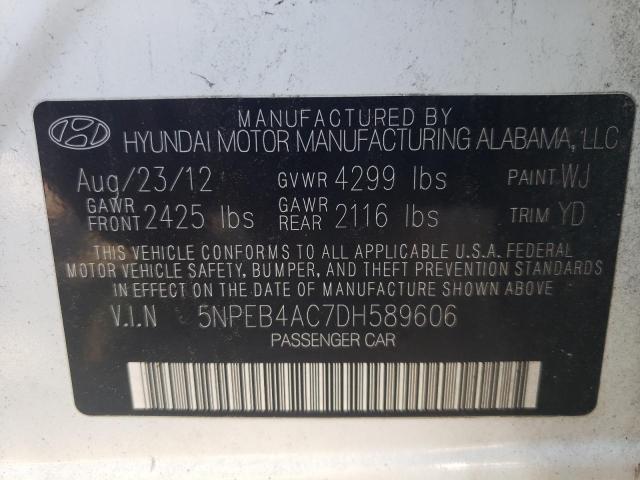 Photo 9 VIN: 5NPEB4AC7DH589606 - HYUNDAI SONATA GLS 