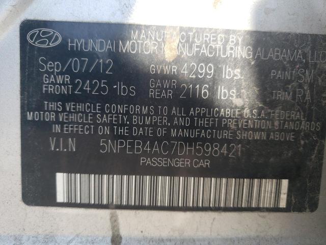 Photo 12 VIN: 5NPEB4AC7DH598421 - HYUNDAI SONATA GLS 