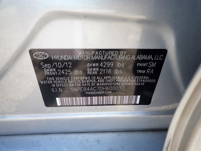 Photo 9 VIN: 5NPEB4AC7DH600037 - HYUNDAI SONATA GLS 