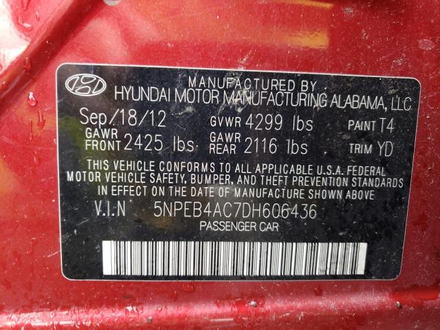 Photo 11 VIN: 5NPEB4AC7DH606436 - HYUNDAI SONATA GLS 