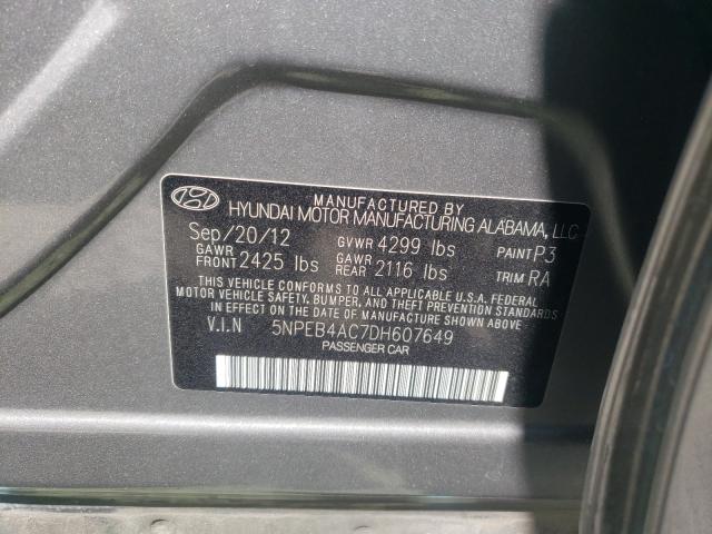 Photo 9 VIN: 5NPEB4AC7DH607649 - HYUNDAI SONATA GLS 