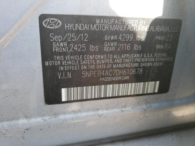 Photo 12 VIN: 5NPEB4AC7DH610678 - HYUNDAI SONATA GLS 