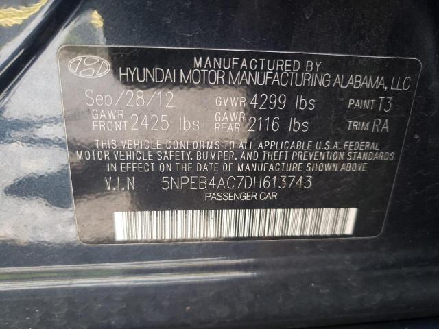 Photo 9 VIN: 5NPEB4AC7DH613743 - HYUNDAI SONATA GLS 