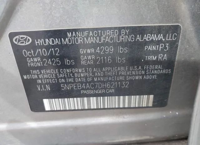 Photo 8 VIN: 5NPEB4AC7DH621132 - HYUNDAI SONATA 