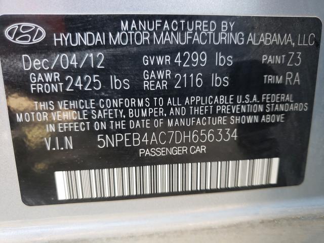 Photo 9 VIN: 5NPEB4AC7DH656334 - HYUNDAI SONATA GLS 