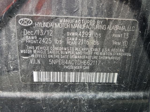 Photo 9 VIN: 5NPEB4AC7DH662117 - HYUNDAI SONATA GLS 