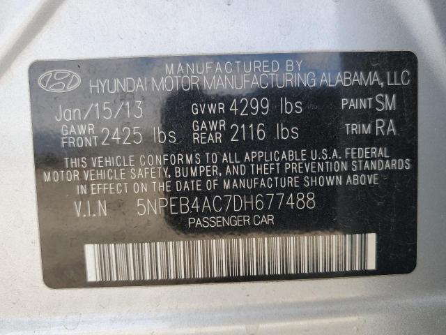 Photo 11 VIN: 5NPEB4AC7DH677488 - HYUNDAI SONATA GLS 