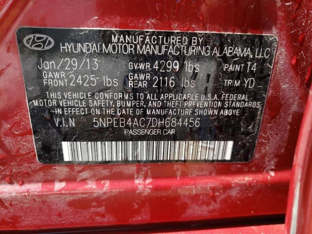 Photo 9 VIN: 5NPEB4AC7DH684456 - HYUNDAI SONATA GLS 