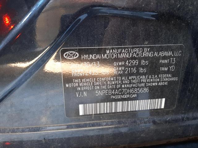 Photo 9 VIN: 5NPEB4AC7DH685686 - HYUNDAI SONATA GLS 