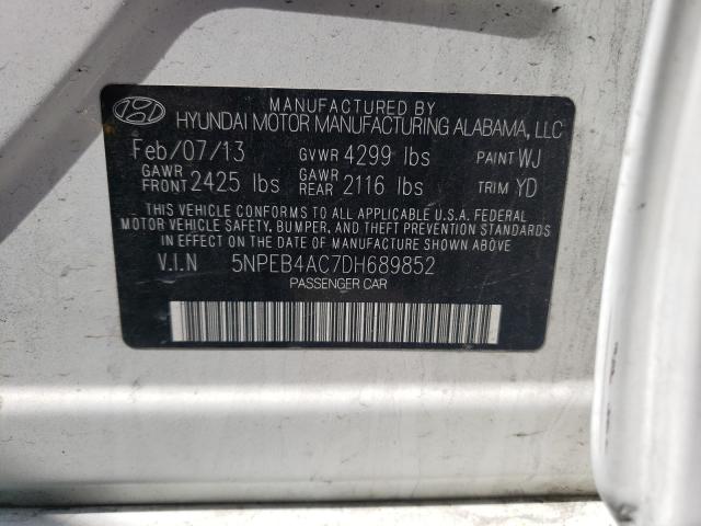 Photo 9 VIN: 5NPEB4AC7DH689852 - HYUNDAI SONATA GLS 