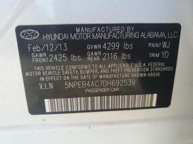 Photo 12 VIN: 5NPEB4AC7DH692539 - HYUNDAI SONATA GLS 