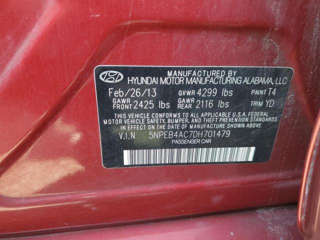 Photo 12 VIN: 5NPEB4AC7DH701479 - HYUNDAI SONATA GLS 