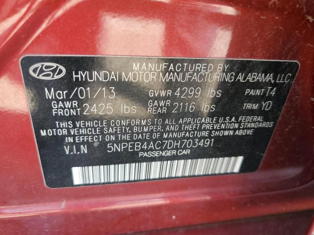 Photo 11 VIN: 5NPEB4AC7DH703491 - HYUNDAI SONATA GLS 