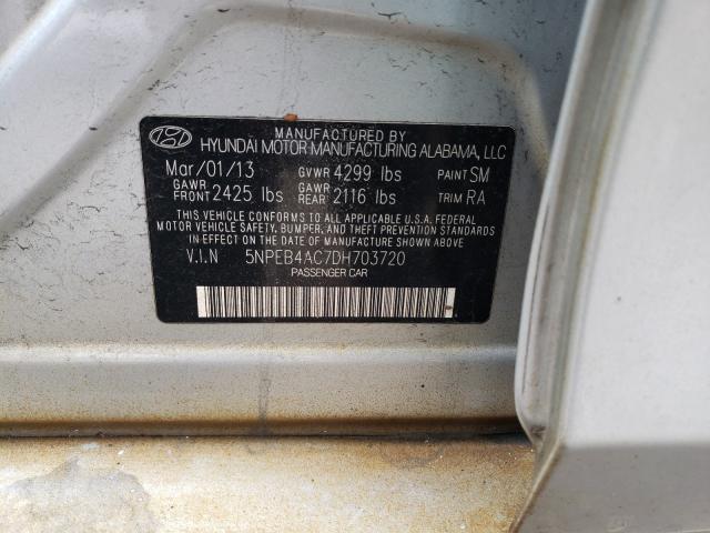 Photo 9 VIN: 5NPEB4AC7DH703720 - HYUNDAI SONATA GLS 